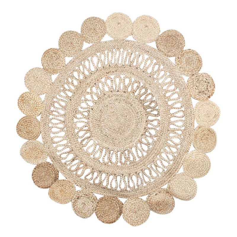 Tapis de jute | Tapis Rond, Décoration Maison Diamètre 120 cm | Beige