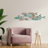 ORIGEN Home Decor Ornement de Poisson Assiettes en Bois Bleues - 21x81x3cm