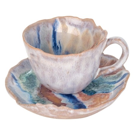 ORIGEN Home Decor Assiette avec Vases Tasses et Bougeoir Argent - 6x11x11cm