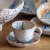 ORIGEN Home Decor Assiette avec Vases Tasses et Bougeoir Argent - 6x11x11cm