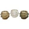 ORIGEN Home Decor Bougeoir 3U Vases et Bougeoirs Gris - 6x8x8cm