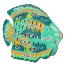ORIGEN Home Decor Bougeoir Marin Poisson Vert - Figurine Poisson Vert - 24x30x9cm