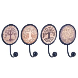 ORIGIN Home Decor Hanger 4U Porte-manteaux | Rond Marron - 17x11x8cm