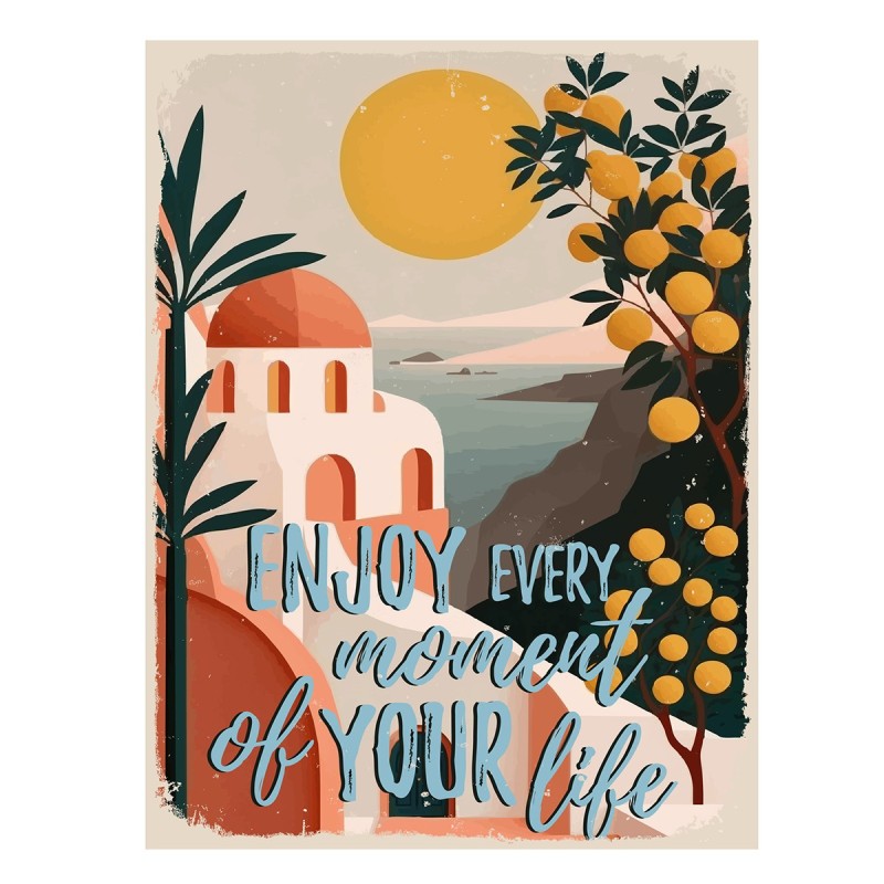 ORIGEN Home Decor Plaque Murale Vintage Métal Orange 33x25x1cm