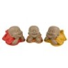 ORIGEN Home Decor Moine 3U Bouddhas Figurine de Bouddha Orange - 9x15x11cm pour décoration intérieure et extérieure