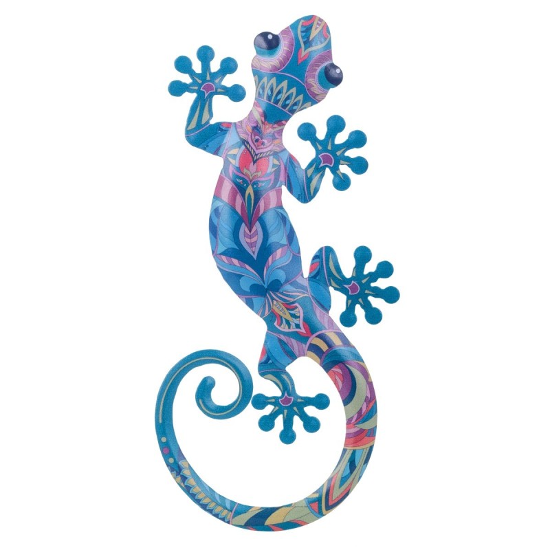 ORIGIN Home Decor Jardin Lézard | Figurine Lézard Bleu - 24x12x1cm
