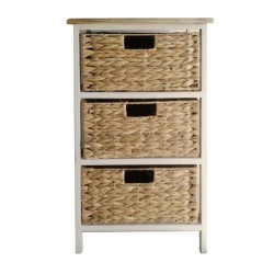 Commode avec 3 tiroirs en bois - Organisateur auxiliaire pour la maison ou le bureau