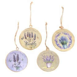 Pendentif Lavande 4U - Pendentif Vertical / Horizontal - Décoration Lavande et Olive - Cadeau Original - Bijoux en Métal