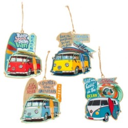 Suspension Van avec 4 diffuseurs en métal bleu 14,5 cm