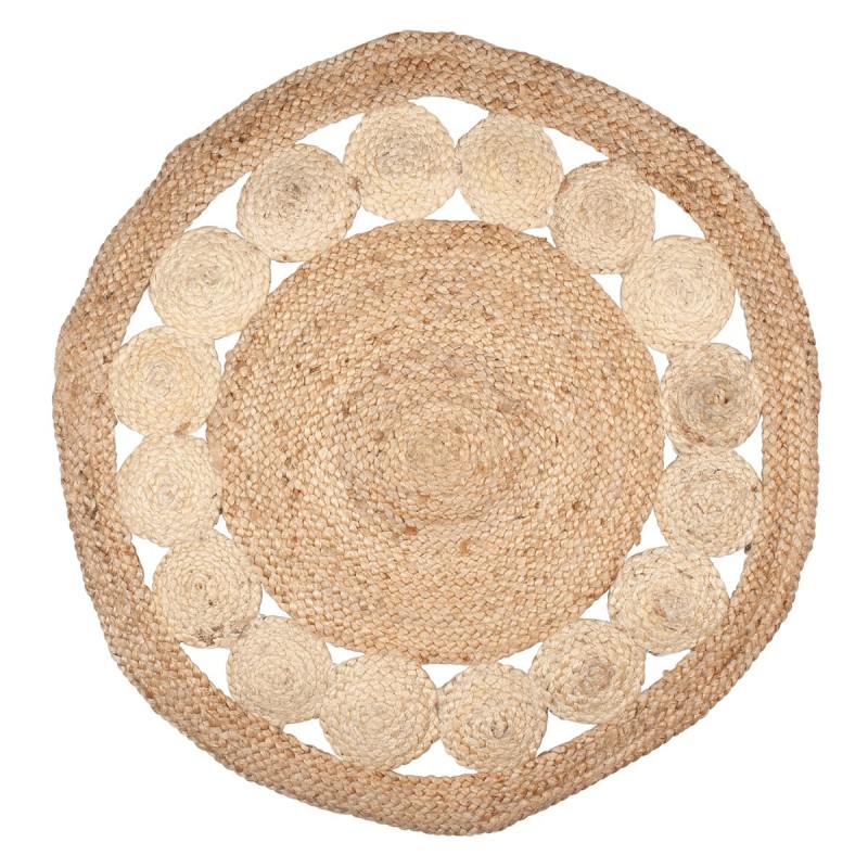 Tapis rond en jute Grimalt Singes | Tapis Rond, Décoration Naturelle Diamètre 90 cm | Beige