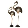 Grand flamant décoratif en étain - Figurine animal ethnique pour la maison et cadeau