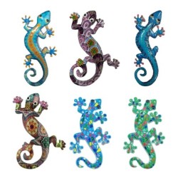 Lézard magnétique 6 diff. Figurine animale en résine multicolore, cadeau de décoration pour la maison et le bureau