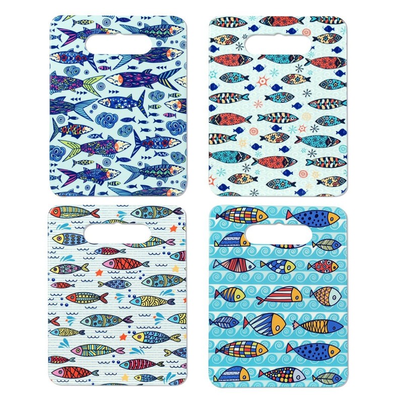 Planche à découper pour poisson comprenant 4 unités de sous-plats de cuisine Divers