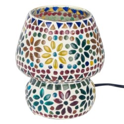 Lampe Mosaïque Multicolore pour Table de Style Ethnique