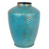 Petit vase ethnique en étain doré 34x25x25 cm