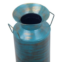 Vase ethnique bleu décoratif en fer blanc de 60 cm pour la maison et le bureau