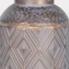 Vase ethnique décoratif en métal gris pour la maison et le bureau