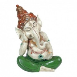 Figurines décoratives | Dieu Ganesha Sleeping Figure 30,5 x 14 x 21 cm | Couleur verte