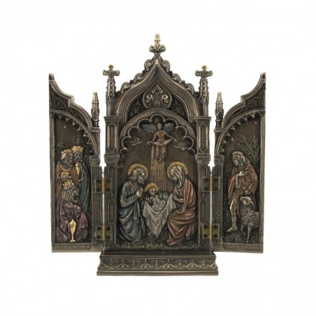 Triptyque Figurines Naissance Bronze Collection Classique