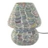 Lampe de table style champignon avec motif mosaïque dans les tons verts