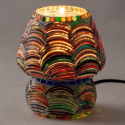 Lampe champignon en mosaïque rouge de style ethnique pour décoration de la maison et cadeau original