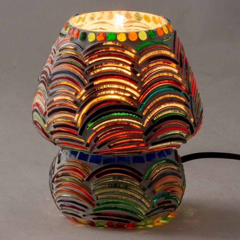 Lampe champignon en mosaïque rouge de style ethnique pour décoration de la maison et cadeau original