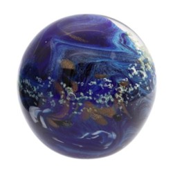 Presse-Papier en Verre Bleu 9 cm - Accessoire de Bureau élégant et Fonctionnel pour Décorer votre Bureau