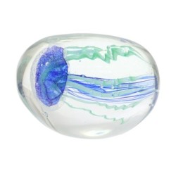 Presse-papier décoratif en méduse bleue cristal pour le bureau et la maison