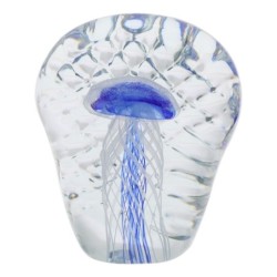 Presse-papier méduse bleue en cristal décoratif, cadeau pour la maison et le bureau