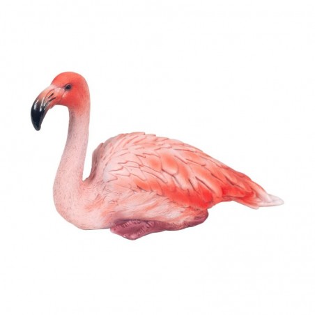 Collection tropicale de figures animales assises de flamants roses