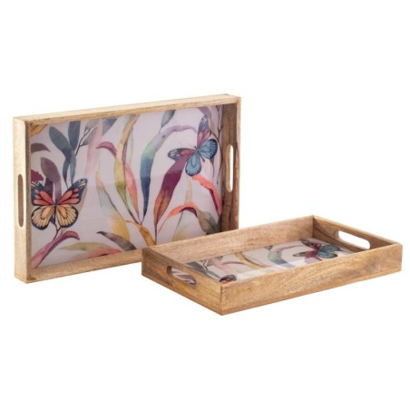 Plateaux Papillons Ensemble de 2 Unités Idéal pour la Décoration de la Maison