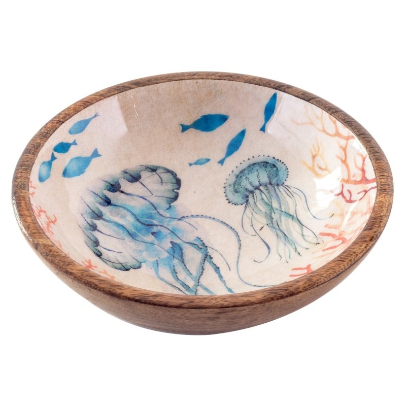 Bol décoratif moyen à méduses bleu marine pour cuisine et salle à manger