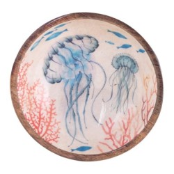 Bol décoratif moyen à méduses bleu marine pour cuisine et salle à manger