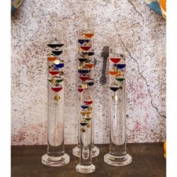 Thermomètre Galileo Galilei | Thermomètre en verre | 36,5x7,7x7,7cm | Couleur transparente