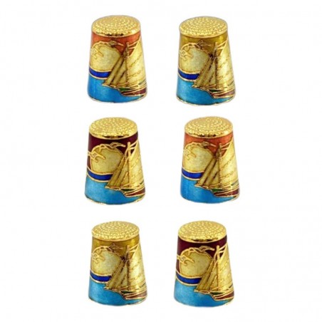 Petits dés à coudre de bateau comprend 6 unités-cadeaux Accessoires de la collection d'or