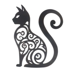 Ornement mural de chat ethnique, figurine décorative en métal, cadeau moderne et Vintage pour la maison