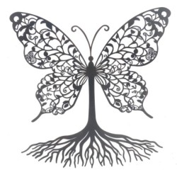 Ornement mural papillon racines métal décoratif ethnique maison jardin cadeau