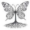 Ornement mural papillon racines métal décoratif ethnique maison jardin cadeau