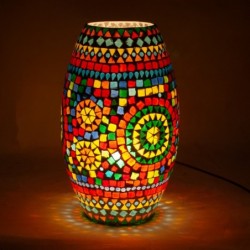 Lampe de table arabe | Lampe marocaine | Cylindre 31x18x18 cm | Couleur: Multicolore