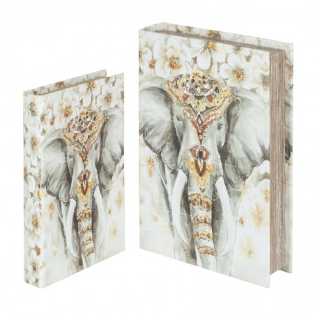 Boîtes De Livres D'Éléphants Set 2U