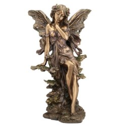 Figurine de fée en résine dorée  Décoration classique pour la maison et le bureau.