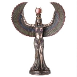 Figurine Isis Déesse Égyptienne Magie et Sagesse Résine Dorée 34 cm