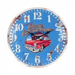 Horloge murale vintage | Horloge murale en bois, design : voiture, diamètre 40 cm