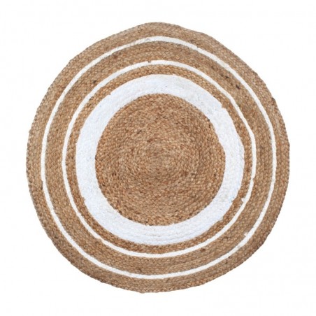 Tapis rond en jute | Tapis Rond, Décoration Ethnique Diamètre 90 cm