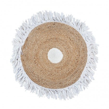 Tapis rond en jute | Tapis Ronds, Tapis Jute à Franges Diamètre 90 cm