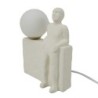 Lampe de table bohème figure humaine décoration porcelaine blanche 19,5 cm