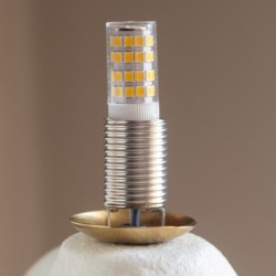 Lampe de table bohème figure humaine décoration porcelaine blanche 19,5 cm