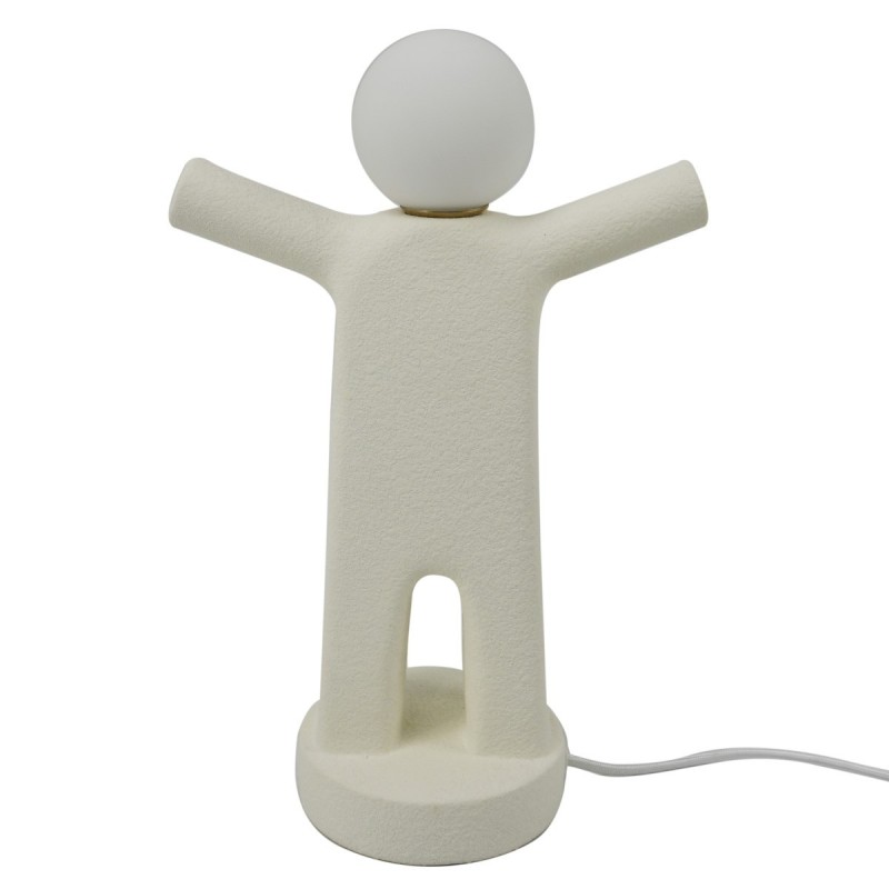 Lampe de table bohème figure humaine décoration artistique vintage en porcelaine