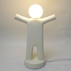 Lampe de table bohème figure humaine décoration artistique vintage en porcelaine