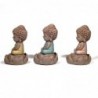 Figurines décoratives | Figurines bouddhas décoratifs bouddhas méditants, lot de 3 9x6x6 cm